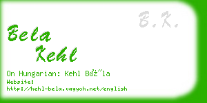 bela kehl business card